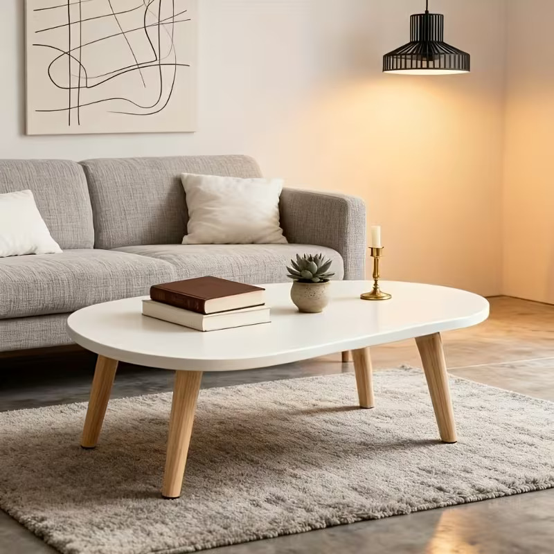 1pc - Minimalist Coffee Table, Cloud Tea Table with Four Legs